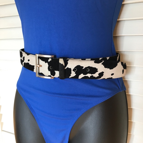 Genuine Suede Cow Print Belt- eye catching! 3/$19 - Picture 2 of 14